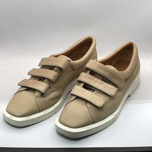 Clergerie Janna Sneakers Beige Leather Platform triple hook-and-loop EU 39 US 8